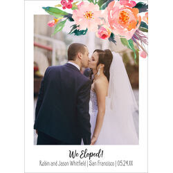 Watercolor Bouquet Photo Wedding Announcements